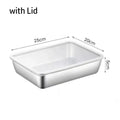 Stainless Steel Square Plate with Lid | Food Storage & Baking