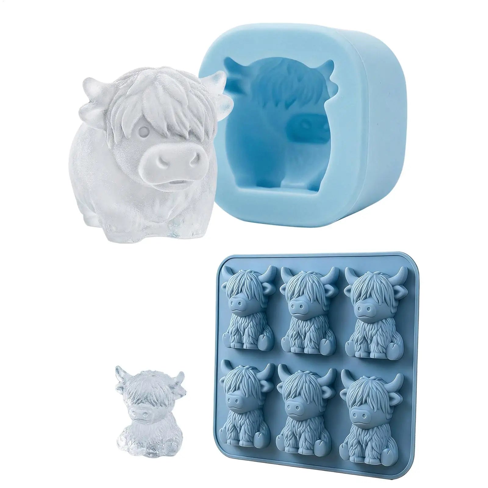 Cute Cow Ice Cubes Making Mold Splash-proof Easy To Fall Off For Refrigerator With Container Ice Ball Maker Ice Cubes Tray Oasis Select