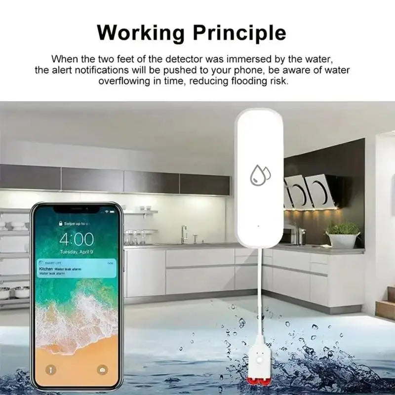 Water Sensor Flood Leak Detector Water Linkage Smart Life App Alarm Sensor Smart Home Security Protection Oasis Select