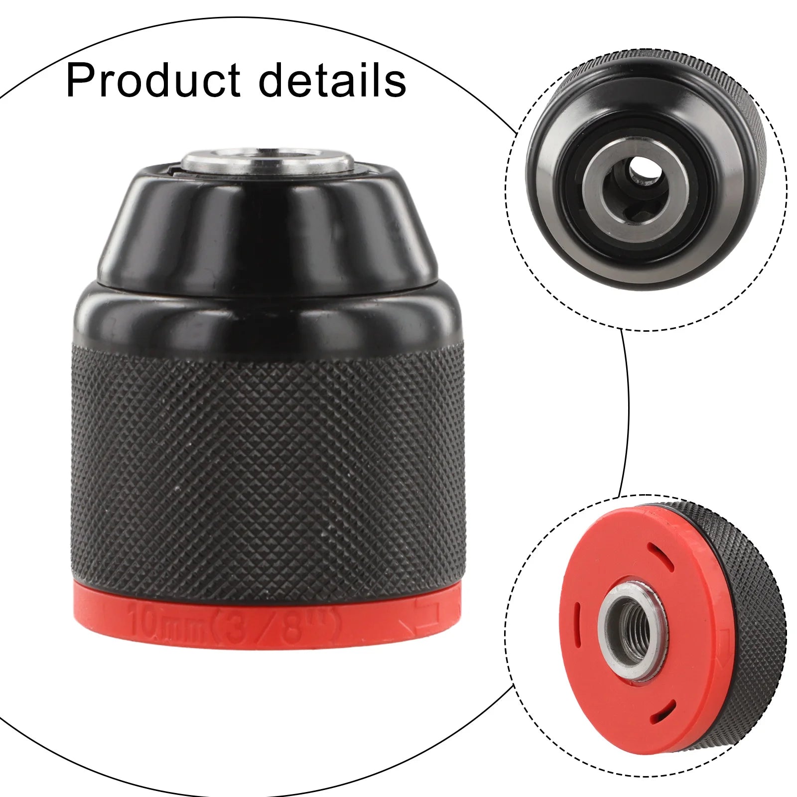 0.8-10mm Thread 3/8-24UNF Ratchet Keyless Metal Drill Chuck Self-locking Ratchet Chuck For Electric Drills Oasis Select