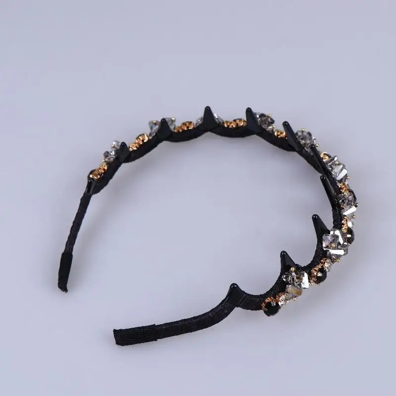 Korean Crystal Rhinestone Teeth Hair Hoop Non Slip Headband Luxury Fashion Shiny Headband For Women Hair Accessories Gifts Oasis Select A7