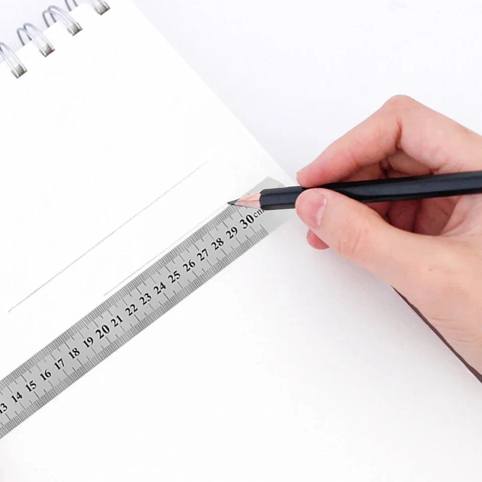 150mm-500mm Metal Scale Stainless Steel Straight Ruler Measuring Stationery Drafting Accessory Hand Tool School Office Supplies Oasis Select