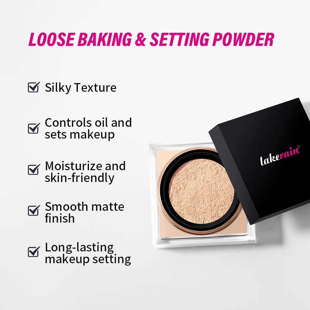 Loose Baking&Setting Powder Long Lasting Oil Control Natural Face Matte Waterproof BrighTening Loose Powder Makeup Cosmetics Oasis Select