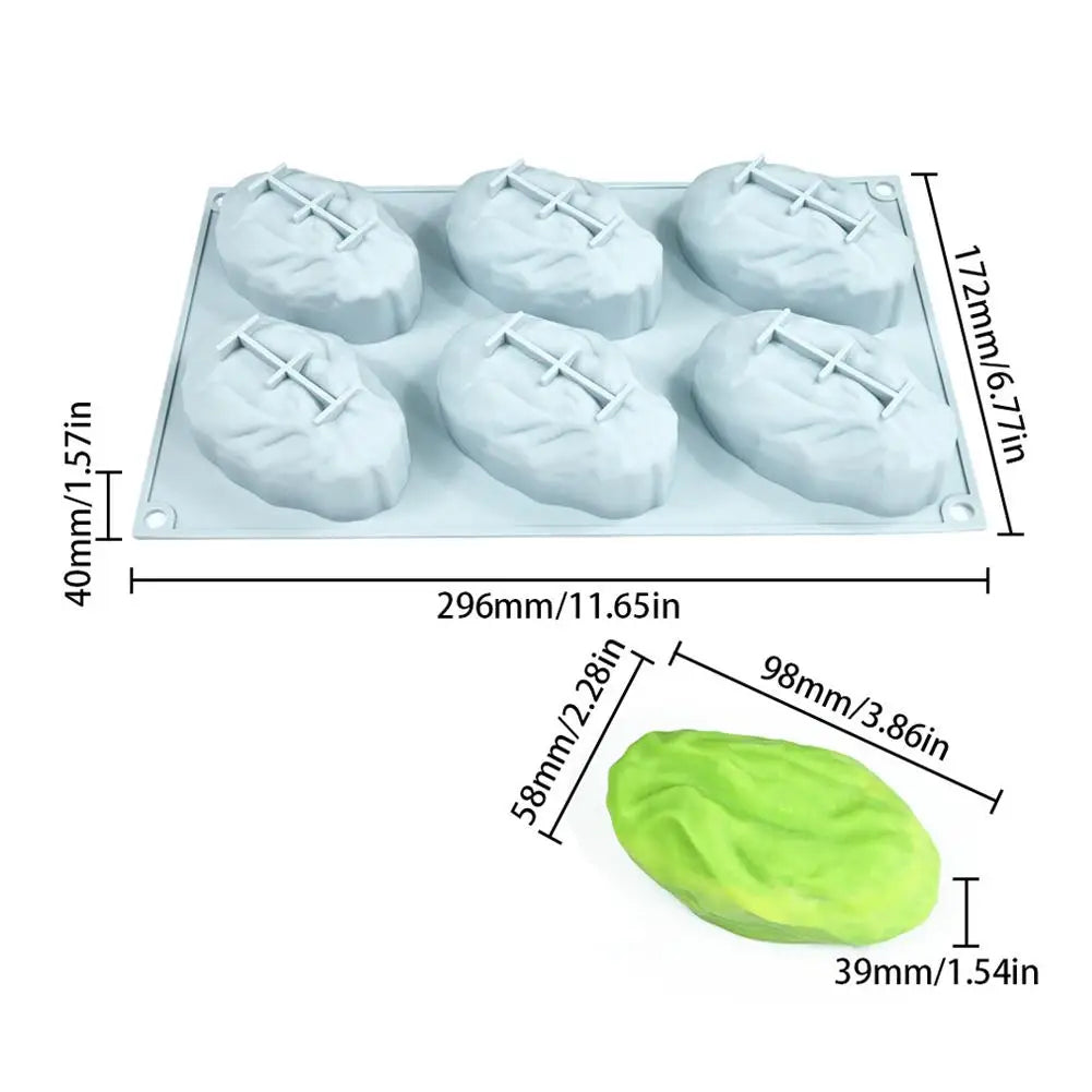 6 Cavity Nut Shaped Silicone Mold 3D Simulation Almond Pistachio Pecan Coffee Bean Mould Baking Tool for DIY Mousse Cake Pudding Oasis Select Pistachio