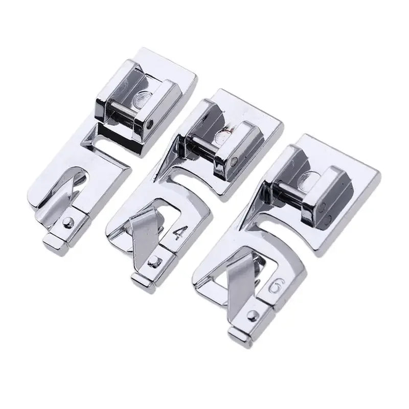 3mm, 4mm 6mm Narrow Rolled Hem Presser Foot Set for Sewing Machine Singer, Brother, Babylock, Euro-Pro, Janome Oasis Select 3pcs