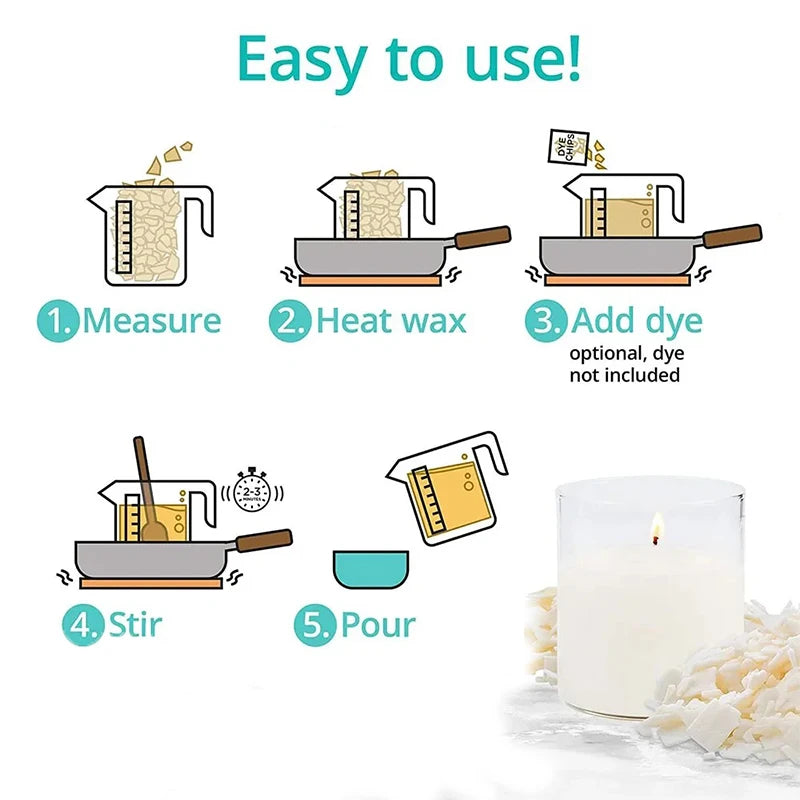 2026 Natural Soy Wax DIY Candle 100/250/500/1000g Making Supplies Scented Candle Raw Material Smokeless Candles Wicks Making Oasis Select