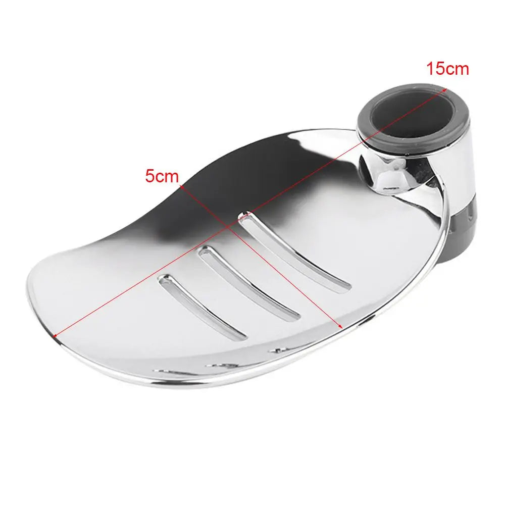 22/24/25MM Leaf Shape Tray for Shower Rods and Lift Rods Shower Soap Dish Holder Modern Chrome Adjustable Bathroom Tool Oasis Select