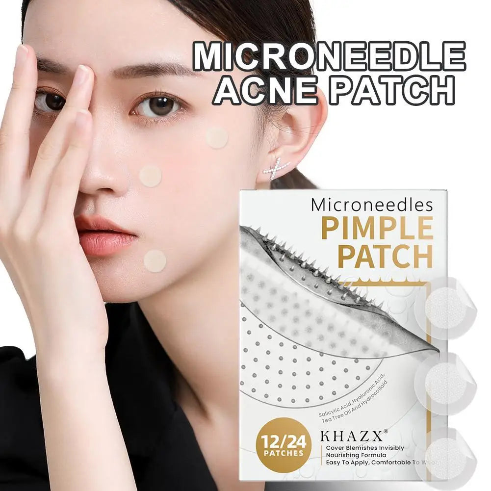 12/24PCS Hydrocolloid Micropoint Pimple Patch For Acne Pimples Overnight, Invisible Acne Cover Patches Micro Needle Pimple Patch Oasis Select