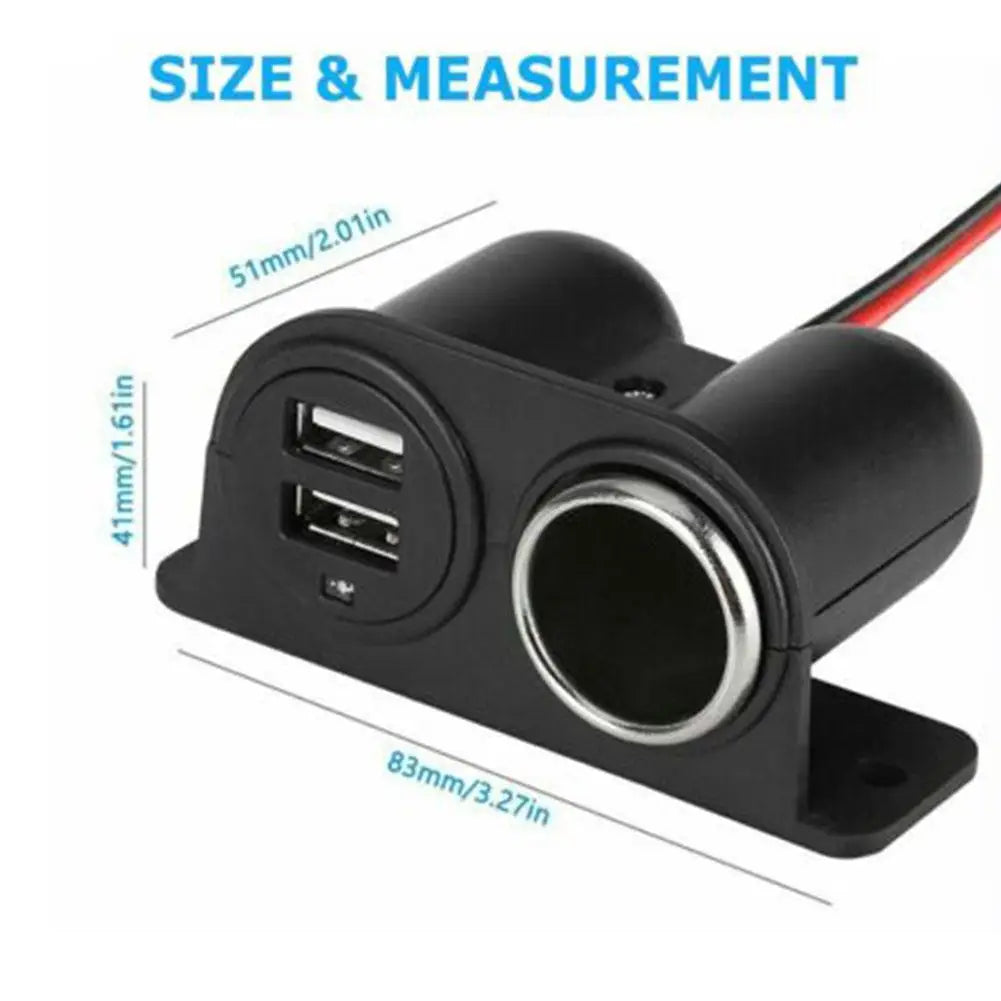 Dual USB Car Cigarette Lighter Adapter – Fast Charging 3.1A