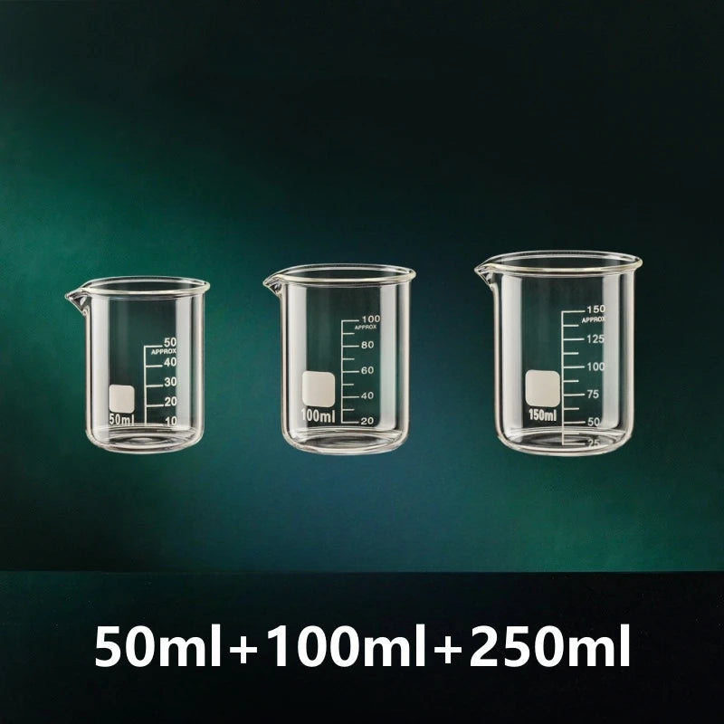 50-1000ml Combination Set High Borosilicate Glass Measuring Cup Clear Scale Cup Laboratory Beaker Kitchen Baking Measuring Mugs Oasis Select Set-1