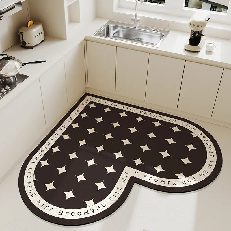 New Corner Super Absorbent Kitchen Floor Mat Diatom Mud Pad Bath Pad Anti-Slip Carpet Wipeable Wash Long Strip Carpet Oasis Select B 70X70cm