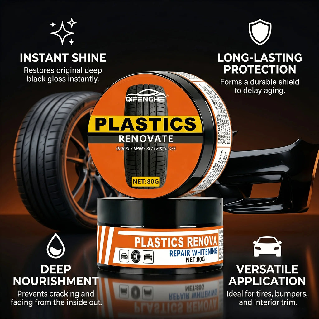 Car Plastic Restorer Paste – Bumper & Tire Blackener, Hydrophobic