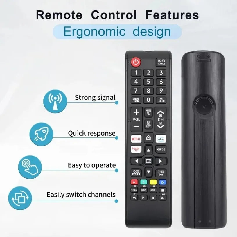 Replacement Remote Control for Samsung TV Universal Infrared Remote with Netflix Prime Video Hulu Buttons for All Samsung Smart Oasis Select