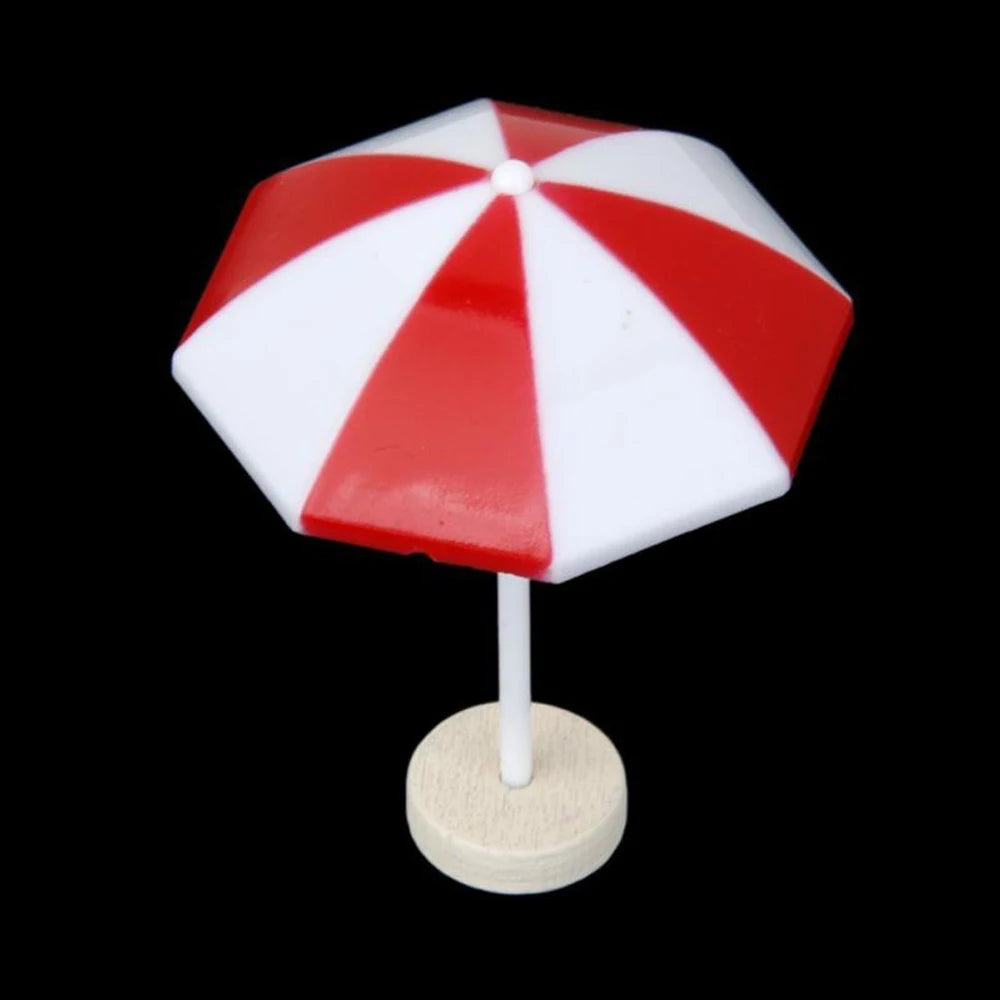 Ornaments Miniature Landscape Dollhouse Bonsai Decor Miniature Figurines Sun Umbrella Beach Seascape Decoration Micro Landscape Oasis Select red S