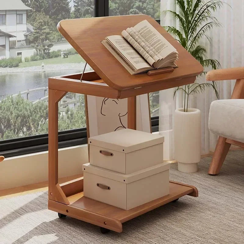 Multi-functional Coffee table removable flip mini sofa side table storage rack bedroom bedside table with wheels Oasis Select