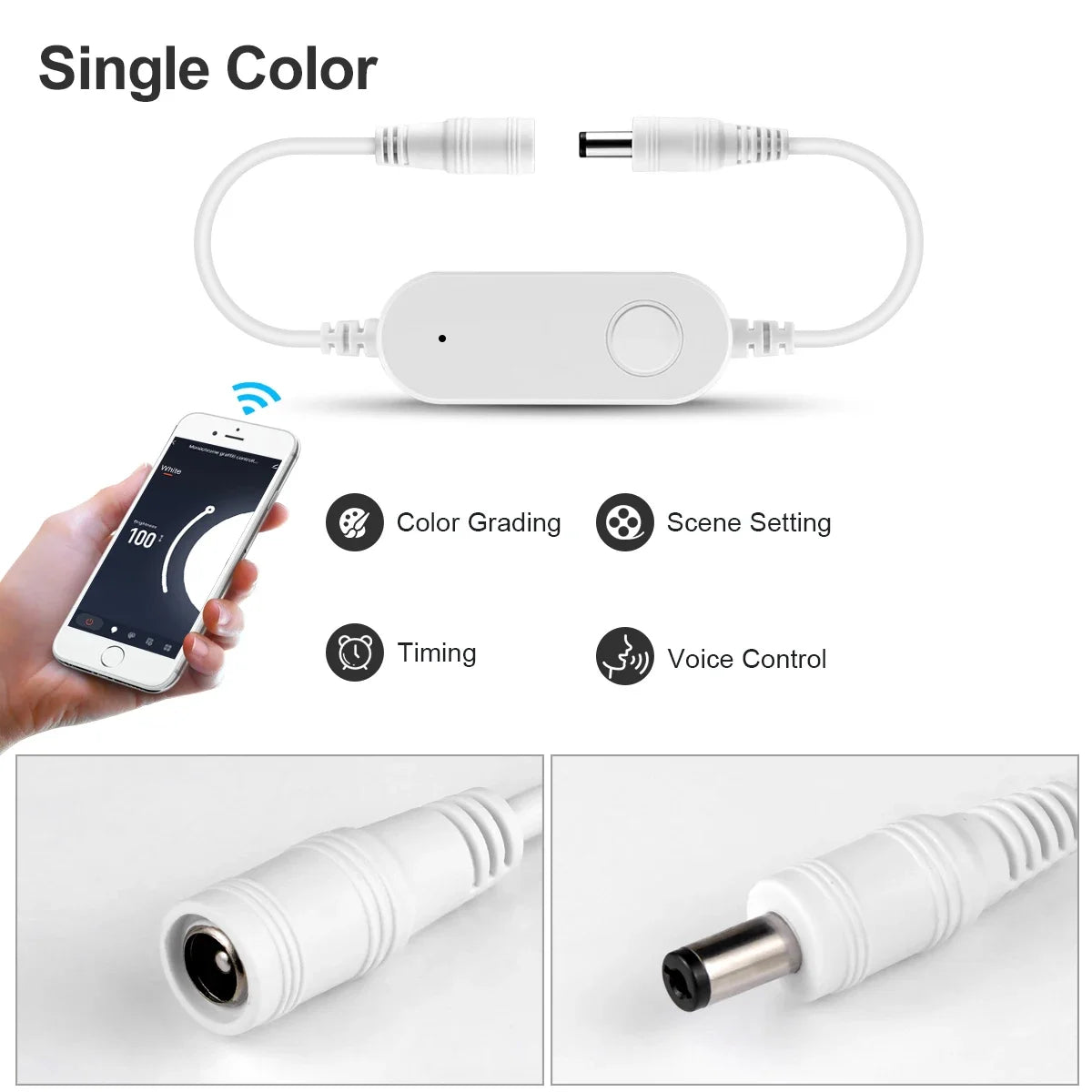 Tuya Dimmable DC12V COB LED Strip Light for Under Cabinet Kitchen Shelf Pantry Showcase Bedroom Closet WiFi Switch APP Control Oasis Select