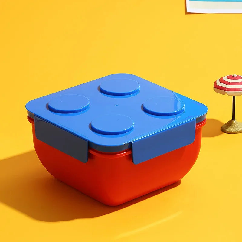 Lunch Box DIY Building Block Portable Modular for Children Student Outdoor Picnic Bento Food Storage Container Fruit Salad Box Oasis Select Blue-1600ML