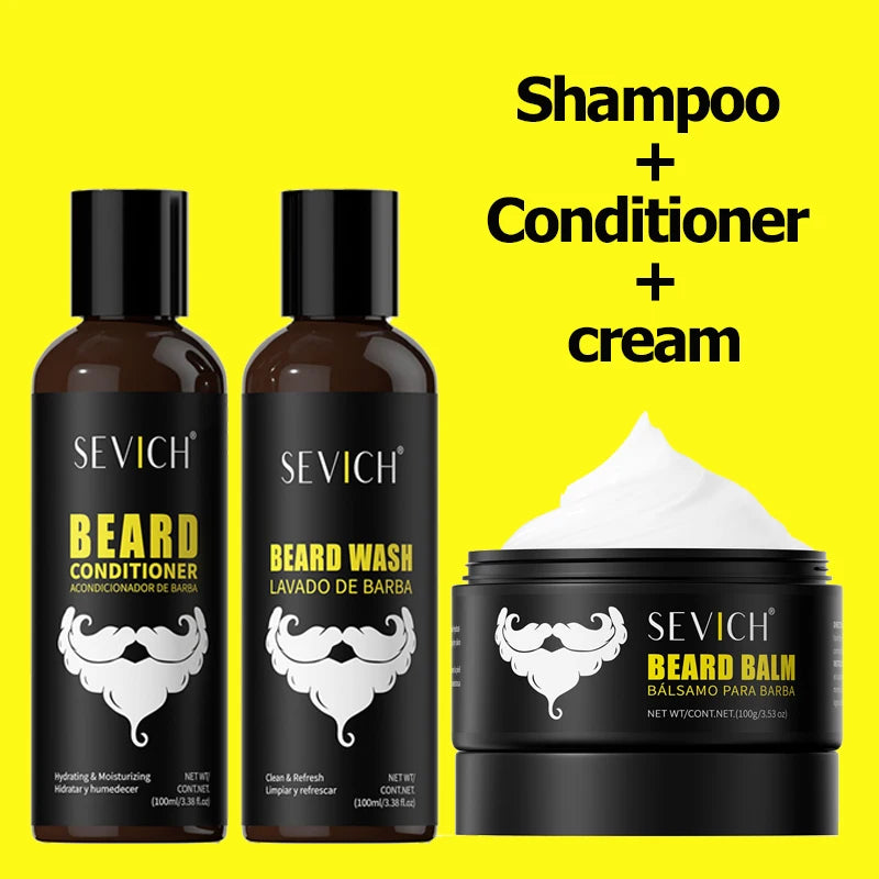 Beard Growth Shampoo Natural Beard Care Set for Men Beard Hair Enhancer Styling Moisturizing Beard Conditioner Beard Care Kit Oasis Select BEARD set