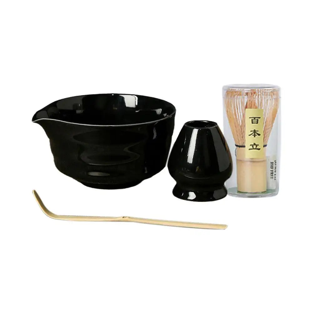 Japanese Ceramic Matcha Gift Set – Bowl, Whisk & Grinder 4pc