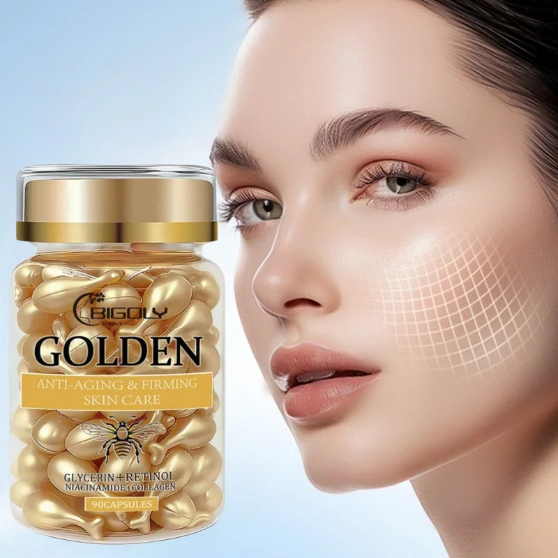 Golden Essence Capsules – Retinol, Collagen & Glycerin Serum Face Serum Capsules Oasis Select