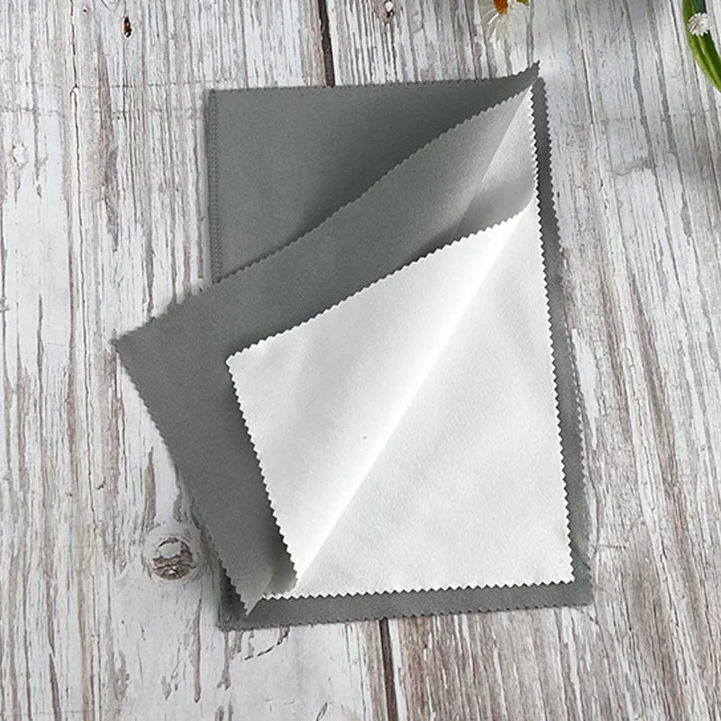 25x32cm Jewelry Silver Polishing Cleaning Cloth for Cleaning Gold, Diamonds, Platinum, Gemstones, Coins Tarnish Remover Tool Oasis Select Dark Gray