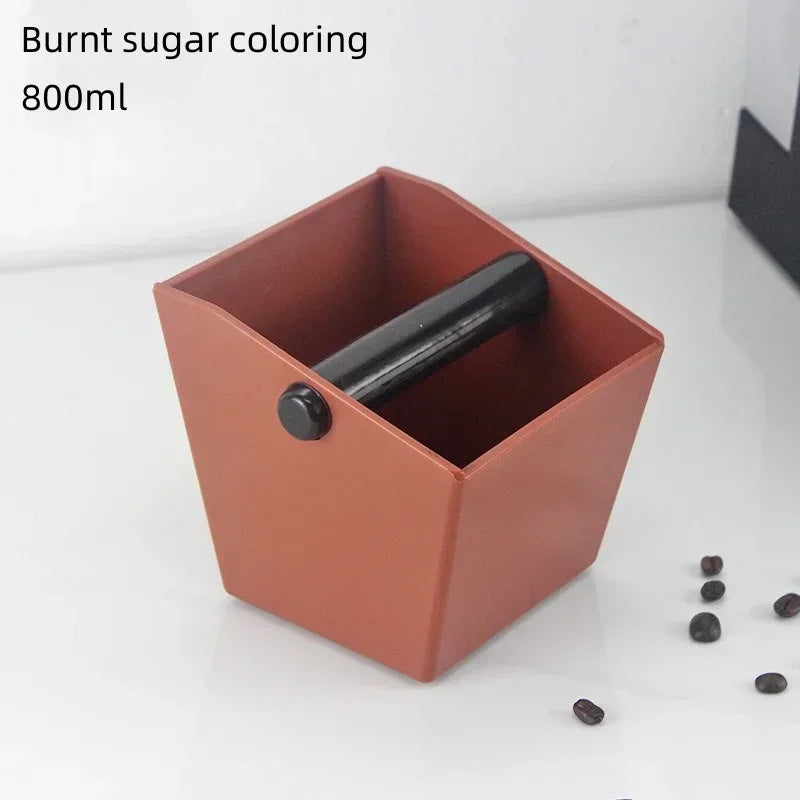 Coffee Knock Box Espresso Grounds Container Dump Bin Bucket Anti Slip Powder Beveled Residue Professional Use Coffee Waste Bar Oasis Select Burnt-sugar