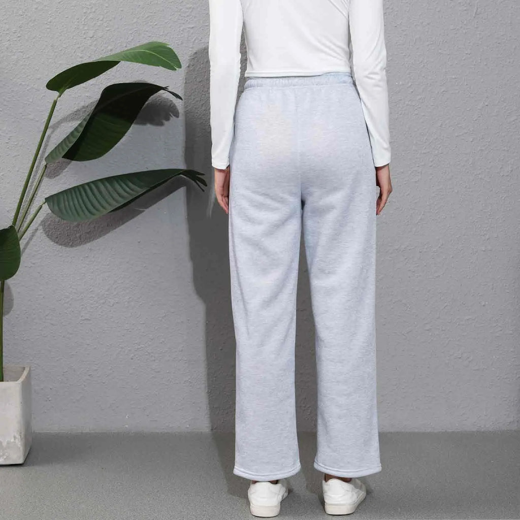 Women's Fleece-Lined Wide Leg Sweatpants | Casual Joggers Wide Leg Sweatpants Oasis Select