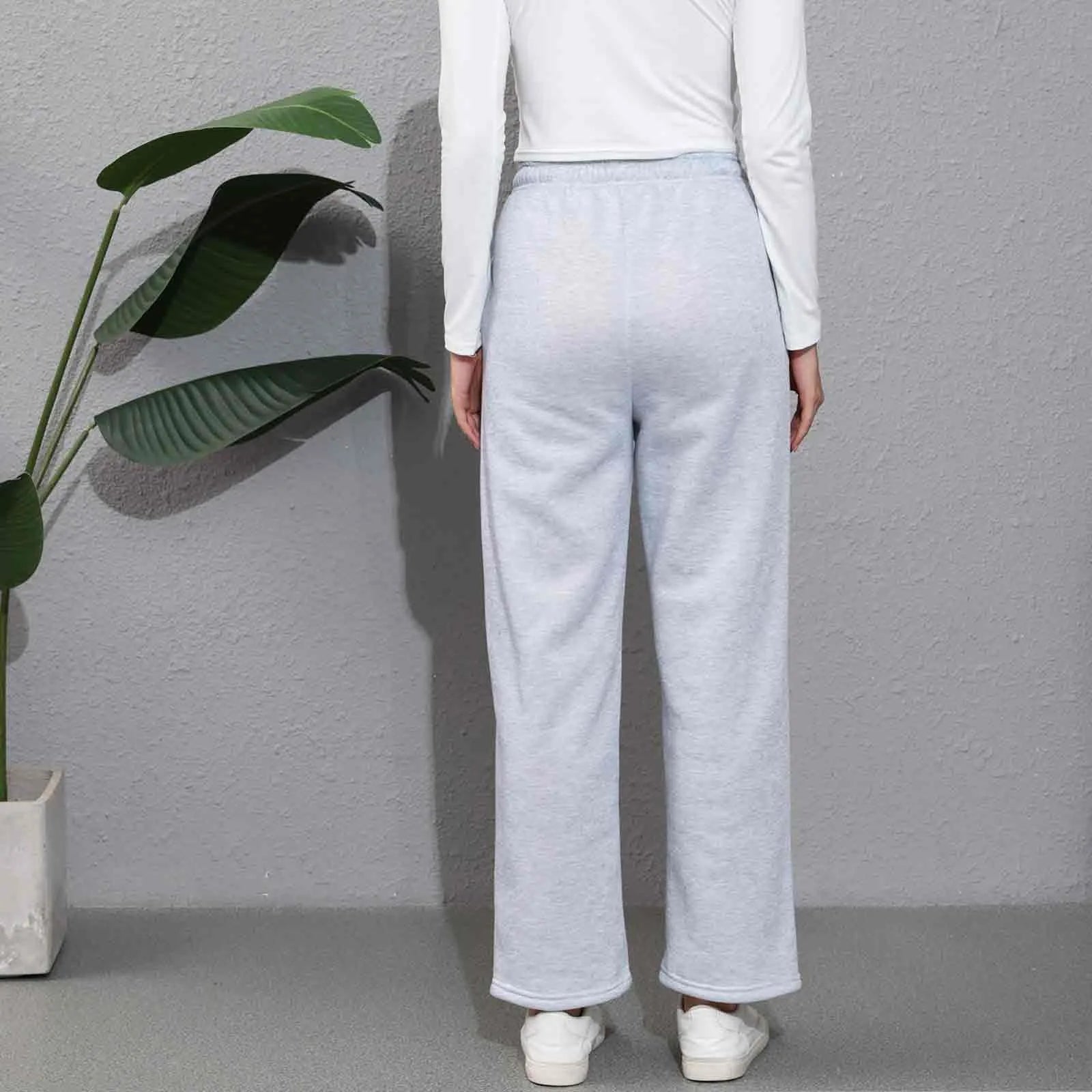 Women's Fleece-Lined Wide Leg Sweatpants | Casual Joggers Wide Leg Sweatpants Oasis Select