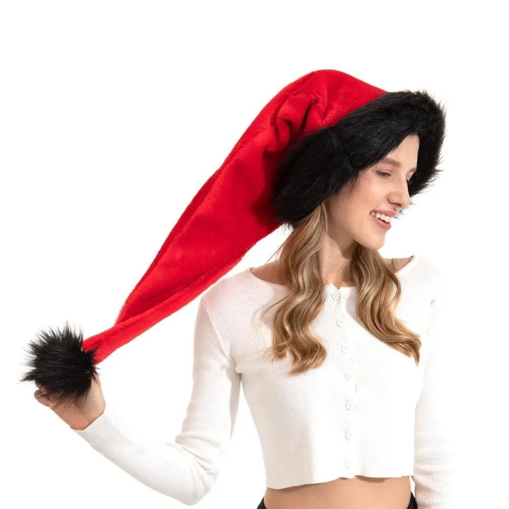 Super Long Plush Santa Hat – Soft Thickened Velvet Christmas Hat