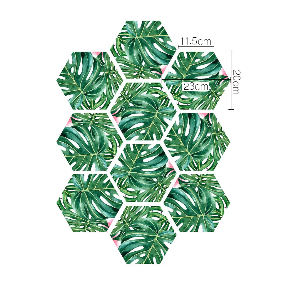 Stereoscopic simulation hexagonal self-adhesive ceramic tile decorative anti-skid coating twill film floor tile wall decor Oasis Select DB059 10pcs