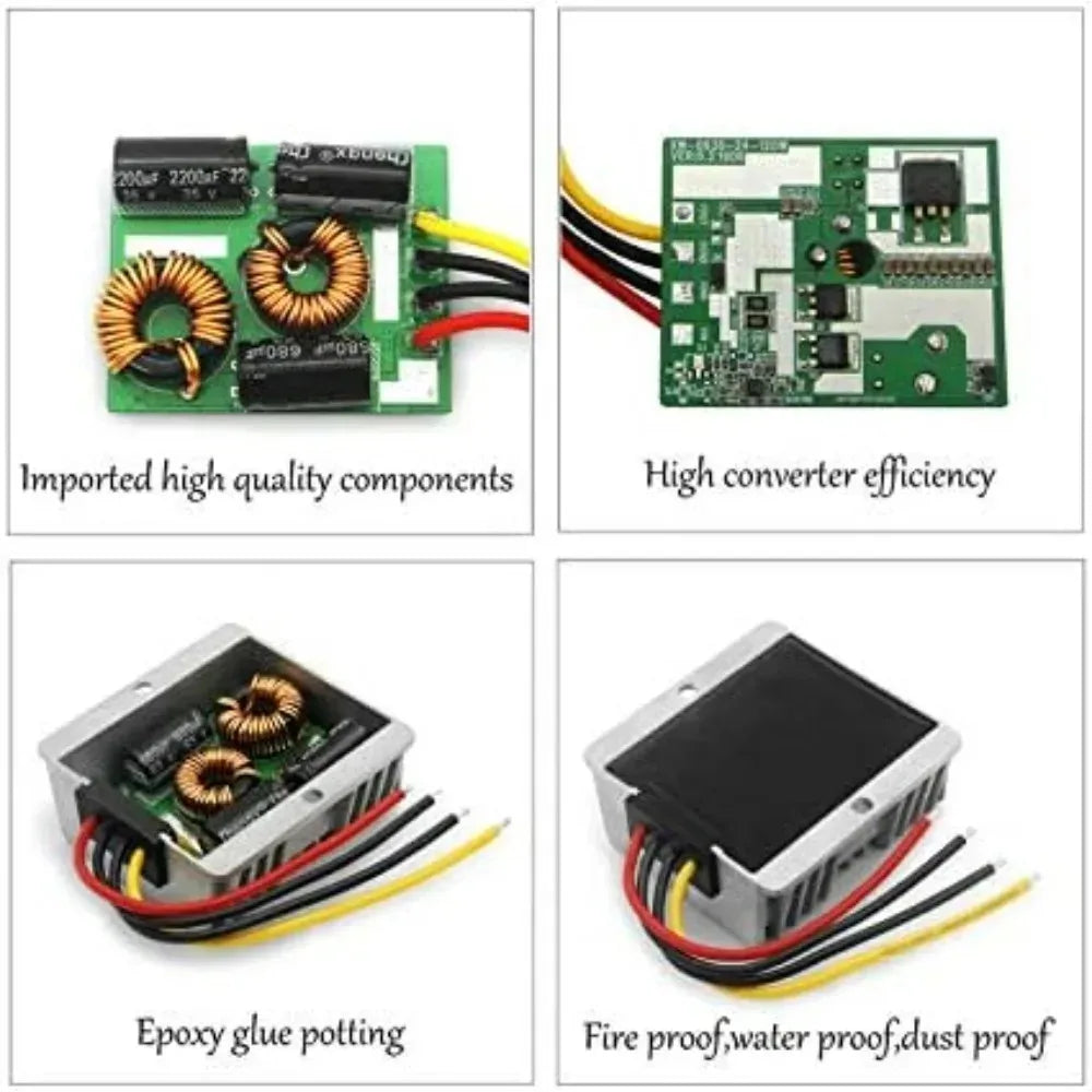 DC to DC 24V to 12V 10A 120W Step Down Voltage Regulator Buck Converter Output Power Converter Module High Conversion Efficiency Oasis Select