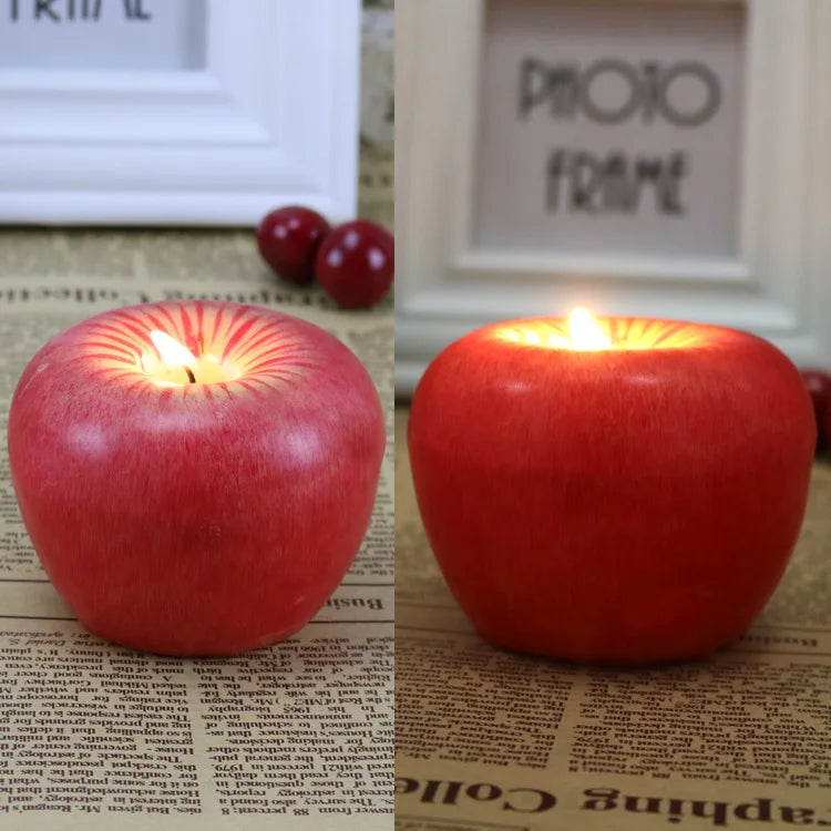 Creative Christmas Eve Gifts Apple Candles Fruit Candles Birthday and Christmas Decorations Oasis Select