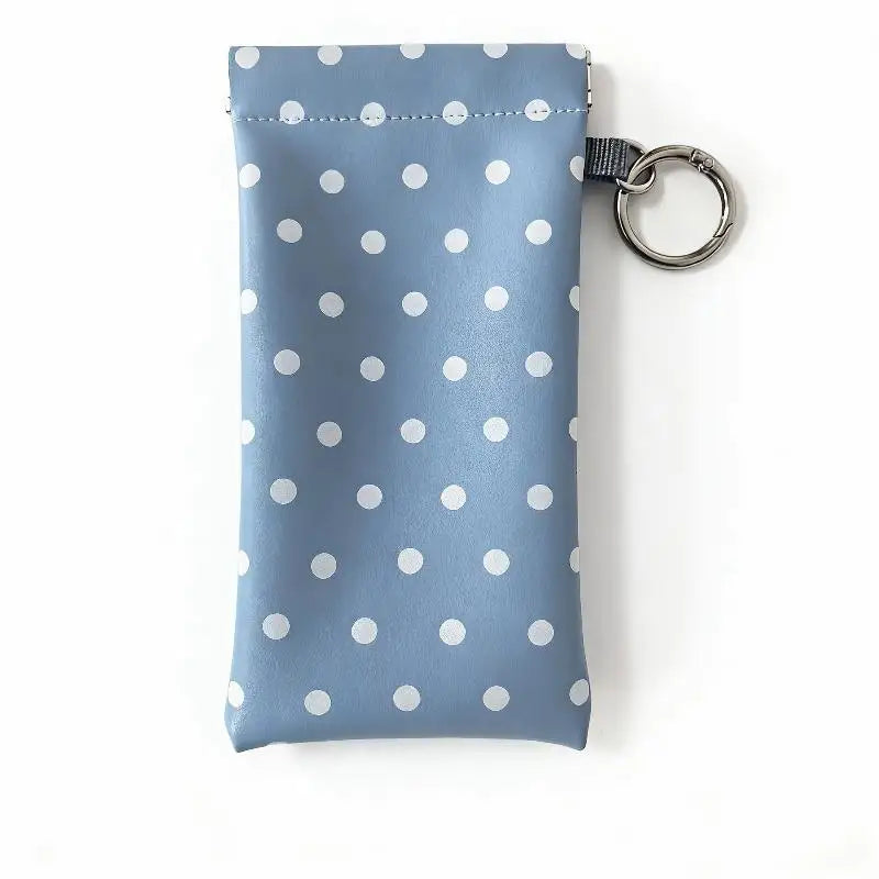 Polka Dot Eyeglasses Case – Travel Sunglasses Zipper Pouch Eyeglasses Case Oasis Select Blue