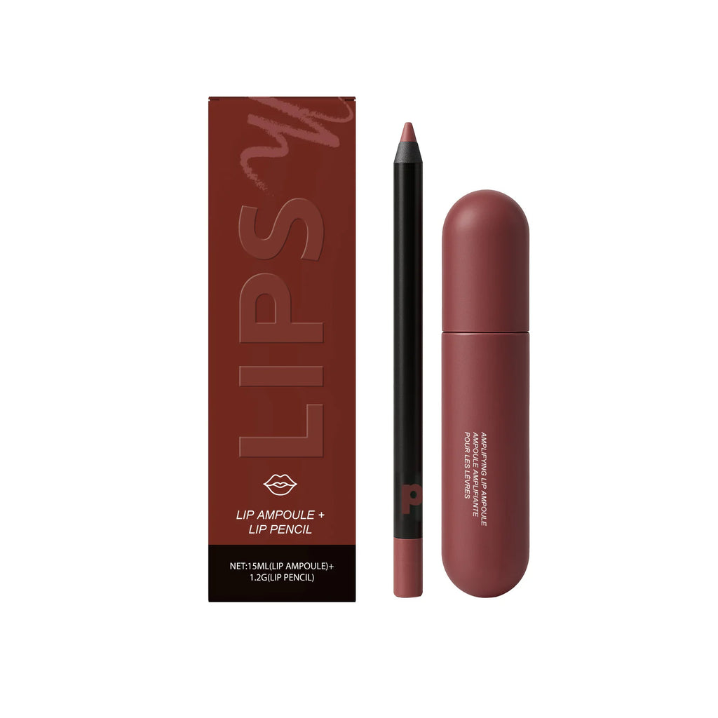 Nicotinamide Lipliner Lip Serum Kit Deep Moisturize Reduce Fine Lines Plump Lips Enhance Radiance Lasting Shine Lip Gloss Makeup Oasis Select Caramel Color
