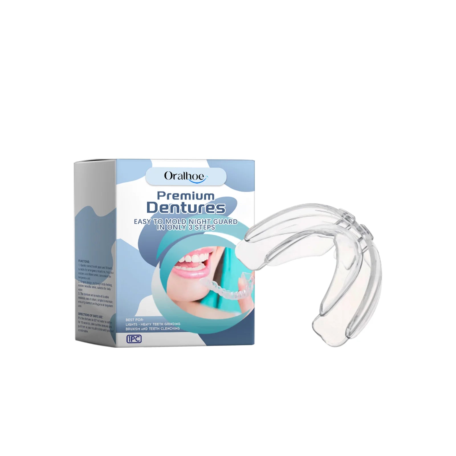 1pcs Mouth Guard Braces Teeth Protector Dental Orthodontic Anti Snoring Device Prevent Bruxism Teeth Retainer Invisible Braces Oasis Select 1pcs Boxed