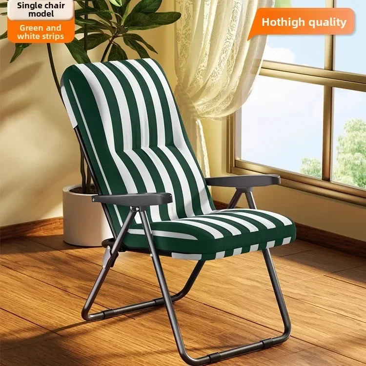 Folding recliner home leisure elderly balcony back chair office lunch break sit and sleep dual-purpose chair Oasis Select Blue