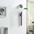 Wall Hanging Vase Home Wall Decoration Porch Living Room Bohemian Style Wooden Solid Wood Flower Oasis Select 1PC-Black walnut