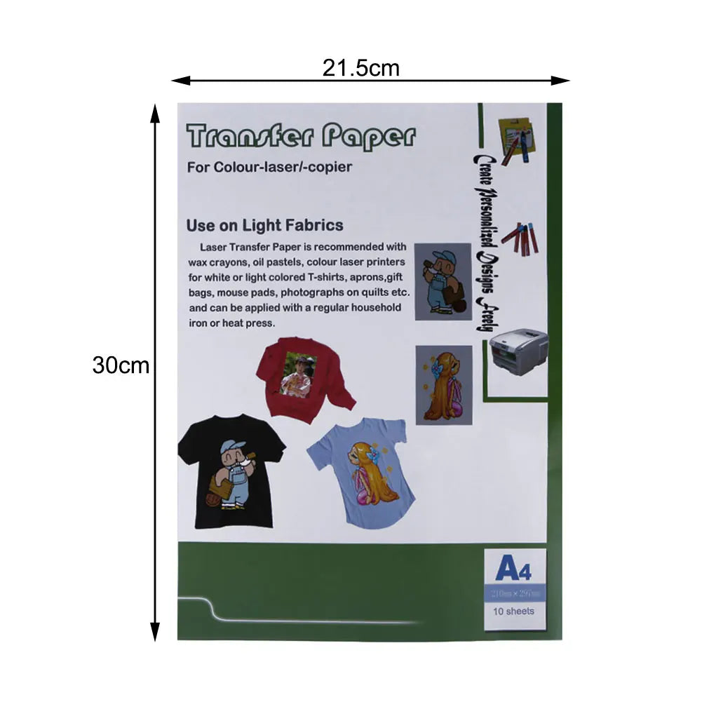 10-Pack Heat Transfer Paper for Light Fabrics – No Cutting Heat Transfer Paper Oasis Select
