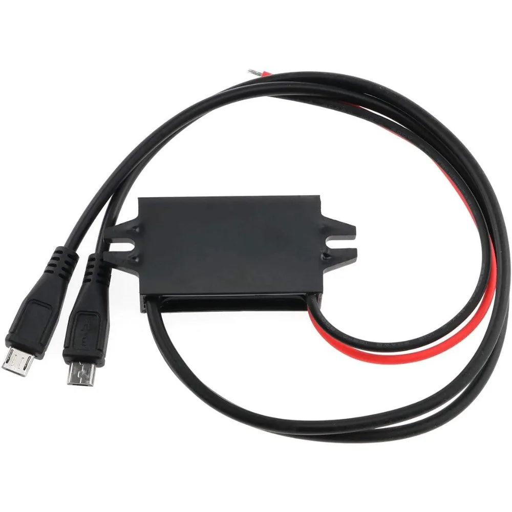 Converter Module 12V To 5V 3A 15W Regulator Step Down Car Power Converter With Double Micro-USB Cable DC To DC Buck Converter Oasis Select