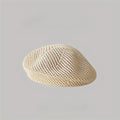 Spring Summer Hollow Breathable Pumpkin Hat, Retro Dome Beret, Lightweight Fashion Painter Cap, Casual Daily Headwear for Women Oasis Select WHITE