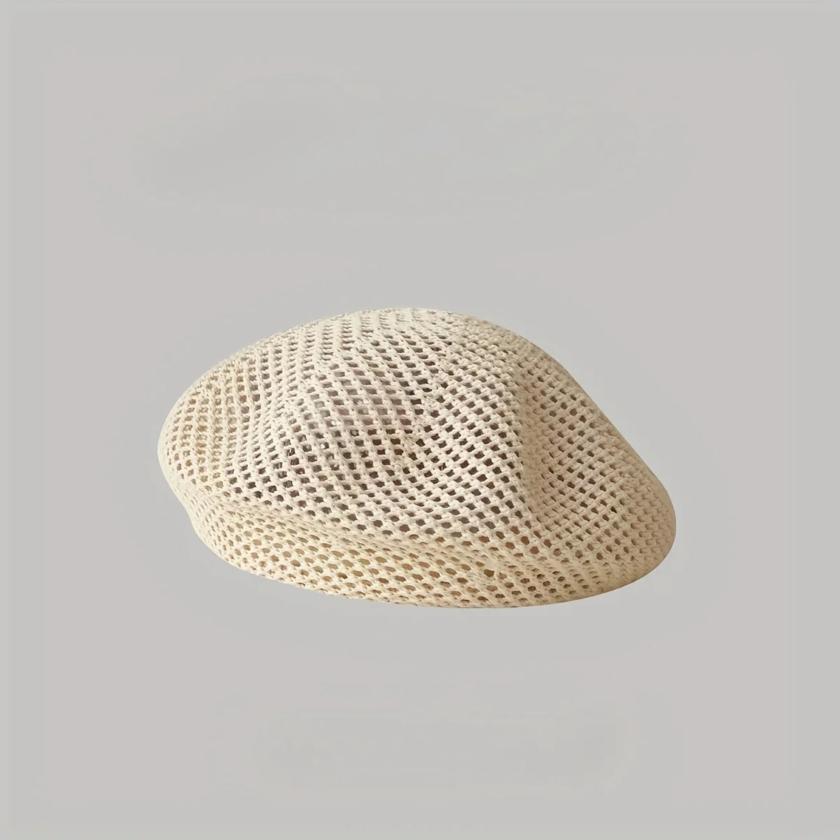 Spring Summer Hollow Breathable Pumpkin Hat, Retro Dome Beret, Lightweight Fashion Painter Cap, Casual Daily Headwear for Women Oasis Select WHITE