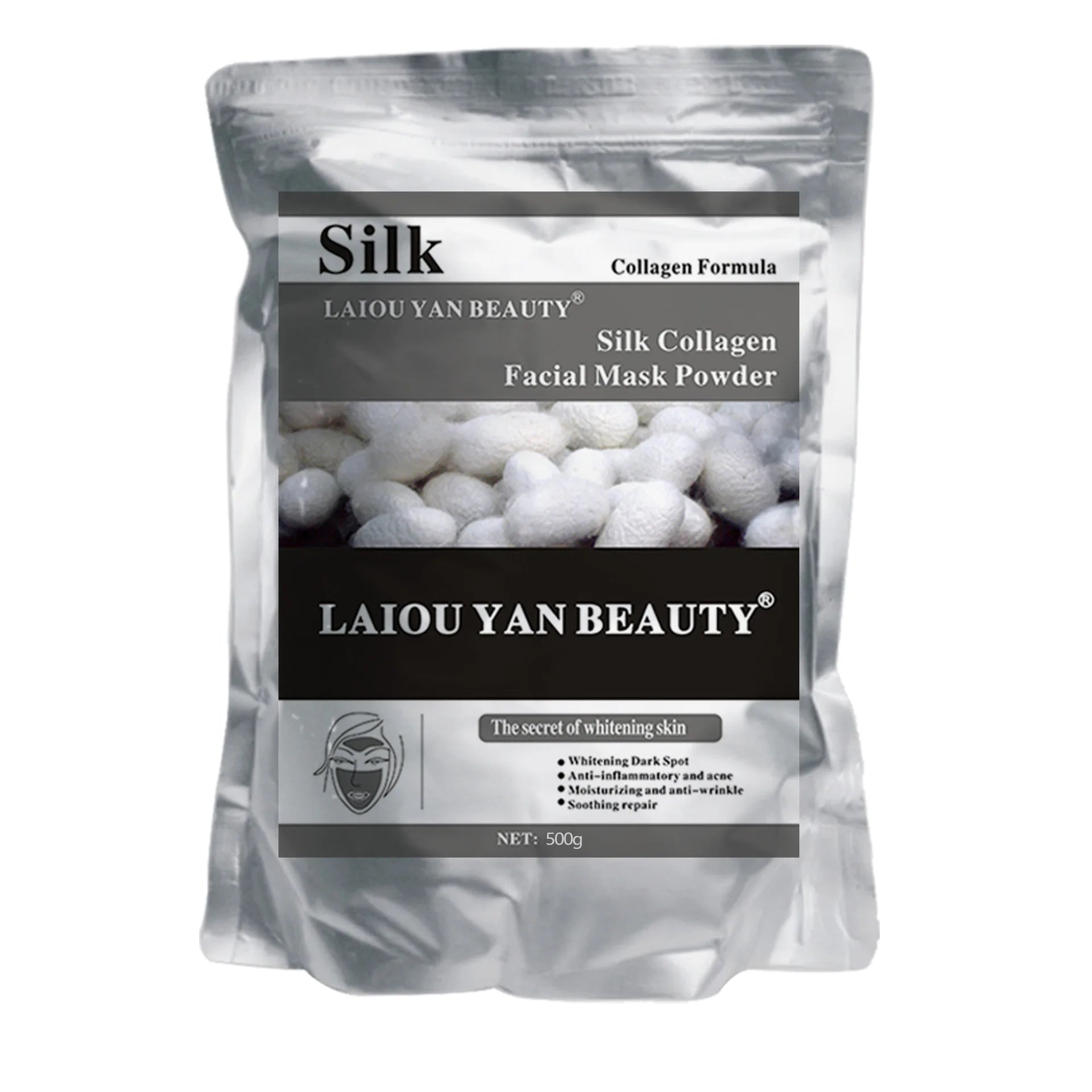 500g Pearl Whitening and Moisturizing Facial Mask Powder Green Tea Olives Lemon Natural Soft Jelly Powder Anti-wrinkle Skin Care Oasis Select Silk