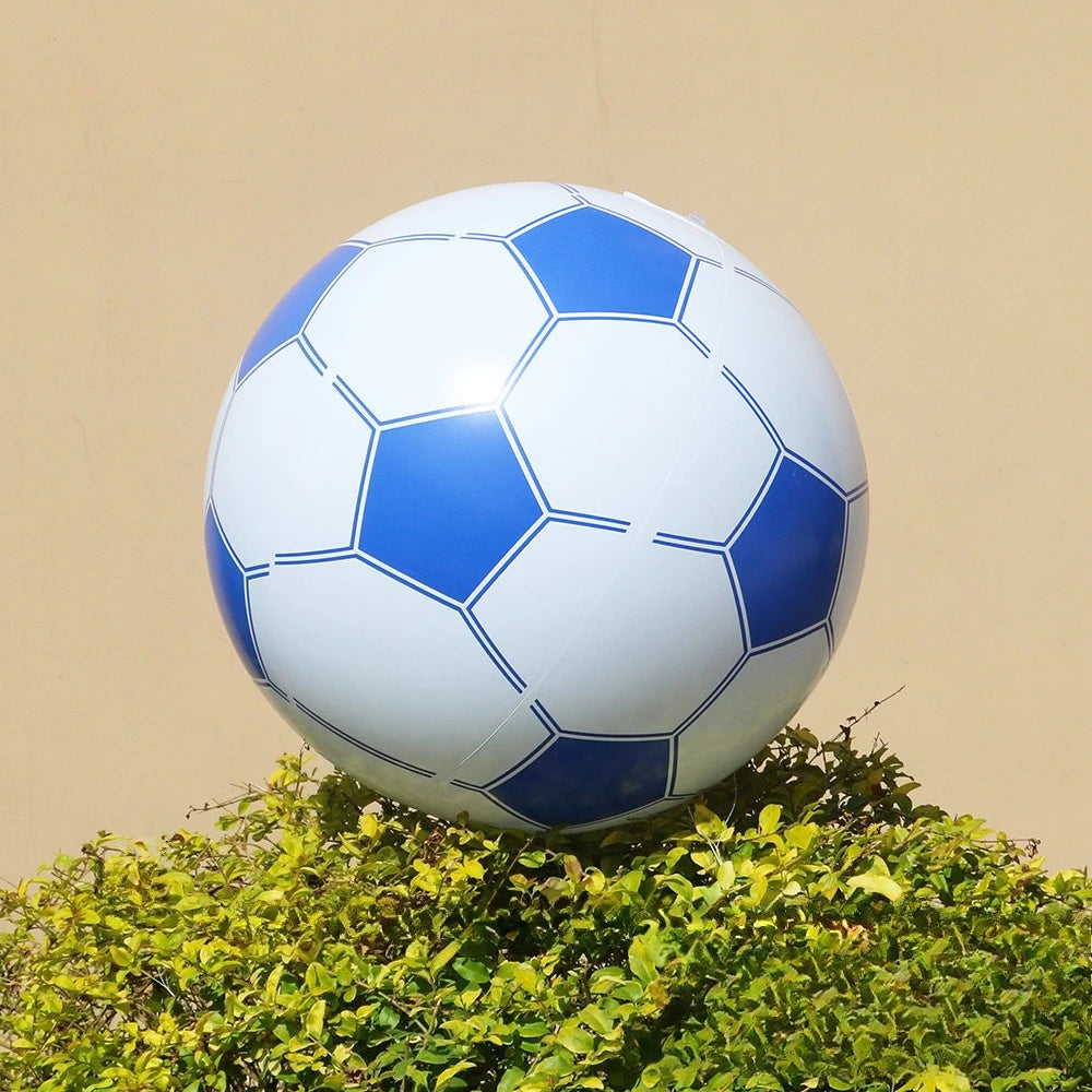 1pc Large 4D Blue Soccer Foil Balloon, Giant Round Film Balloon for Birthday Gender Reveal Party, Beach Soccer Decorations Pool Oasis Select Blue