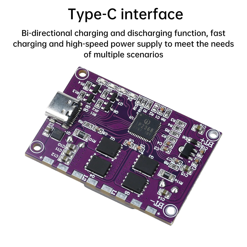 IP2368 Bidirectional 100W Fast Charging Module Buck-Boost Type-C Interface 3S 4S Lithium Battery High-Power Fast Charging Board Oasis Select