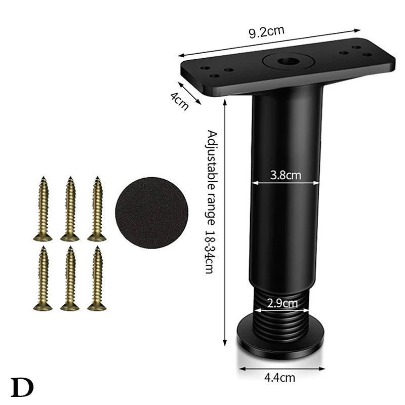 Telescopic Adjustable Bed Beam Support Foot Reinforced Plastic Furniture Leg Sofa Leg Bed Bottom Load Bearing Bracket Oasis Select 18cm34cm