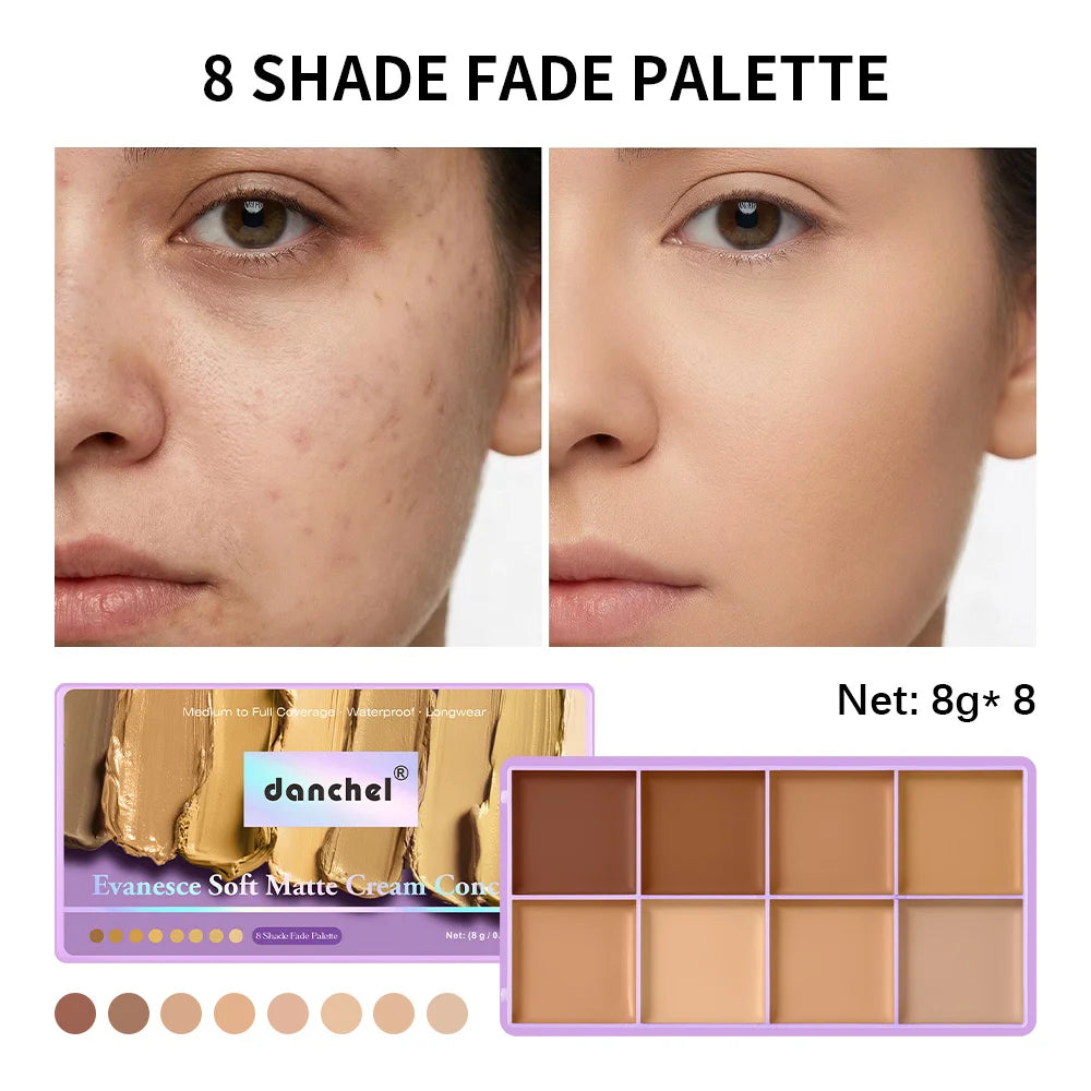 Matte Cream Concealer Palette Long-Lasting Moisturizing Full Coverage Fade Dark Circles Tattoos Cream Concealer Korean Makeup Oasis Select