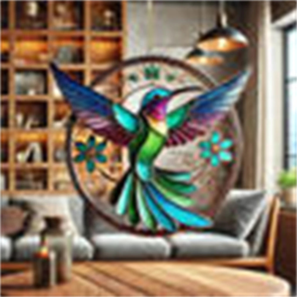 2D Acrylic Flat Printing Birds And Flowers Animal Pendant Home Tree Window Hanging Decor Gift Pet Lover Car Backpack Ornament Oasis Select Style 3