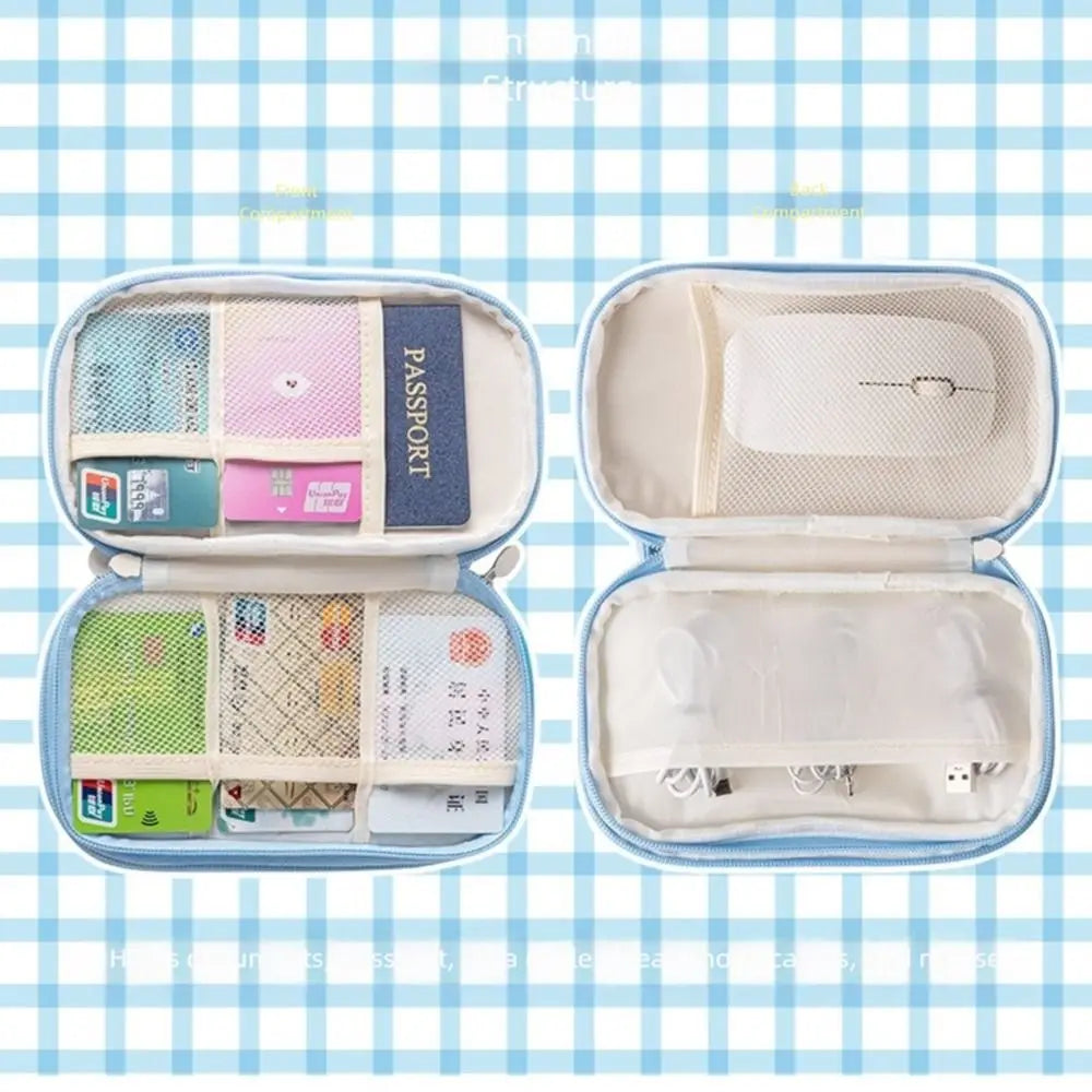 Cartoon Passport Holder Embroidery Waterproof ID Card Storage Bag Multi-layer Large Capacity Documents Passport Organizer Oasis Select