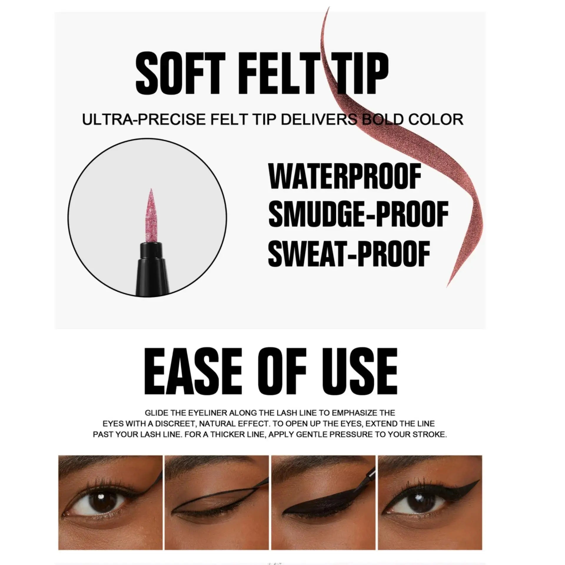 Handaiyan Metallic Glitter Liquid Eyeliner – Waterproof, 10 Colors Liquid Eyeliner Oasis Select