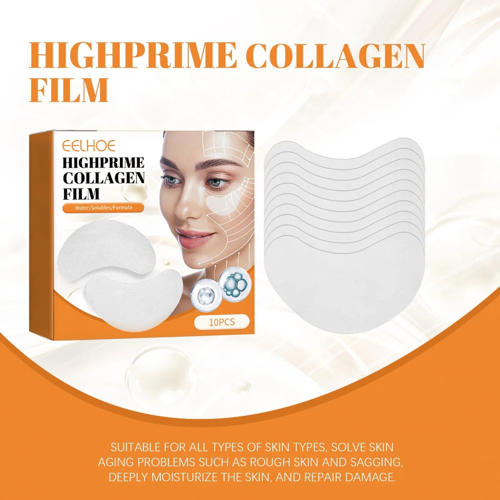 Collagen Hyaluronic Acid Eye Patch Anti Aging and Wrinkle Female Collagen Pad Under Eye Mask 5 Pairs of Wrinkles Dark Circles Oasis Select